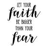 Let your faith be bigger than your fear wall quotes vinyl lettering wall decal home decor religious church 