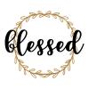 blessed with wreath {2-color} wall quotes vinyl lettering wall decal home decor vinyl stencil religious faith christian 