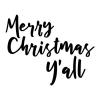 Merry Christmas Y'all wall quotes vinyl lettering wall decal home decor christmas holiday seasonal xmas southern yall
