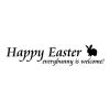 Happy Easter everybunny is welcome with bunny wall quotes vinyl lettering wall decal home decor seasonal spring rabbit pun entry entryway