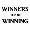 Winners Focus On Winning wall quotes vinyl lettering wall decal sports inspiration sport win winning team baseball basketball soccer gymnastics volleyball football golf