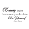 Beauty Begins Elegant stylish for any home Wall Quotes™ Decal