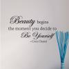 Beauty Begins Elegant stylish for any home Wall Quotes™ Decal