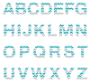 teal all Chevron Textstyles™ Canvas Letter Decals