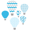 hot air balloon blue textstyles decals
