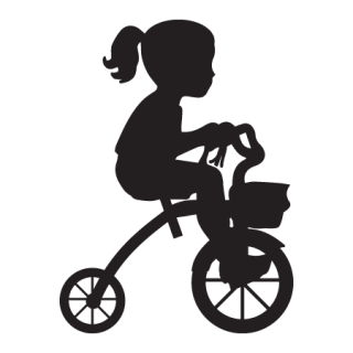 little girl on tricycle