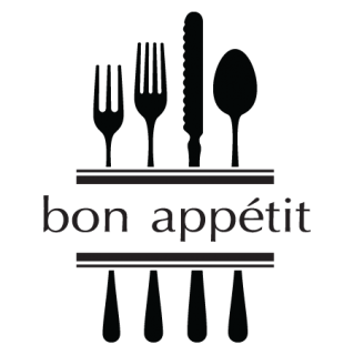 Bon Appétit & Modern Utensils Wall Quotes™ Decal | WallQuotes.com