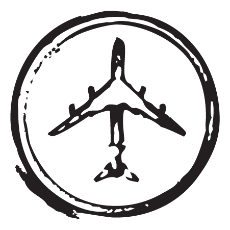 Airplane Circle Stamp Postmark Wall Quotes™ Wall Art Decal | WallQuotes.com