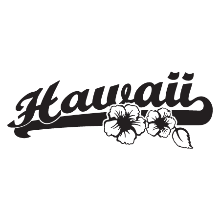Hawaii Hibiscus Script Wall Quotes™ Wall Art Decal | WallQuotes.com