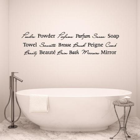 Salle de bain Vinyl Wall Sticker French Quotes Bathroom Wall Decals Art  Modern Bathroom Decor