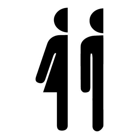 Restroom Sign Bathroom Modern Adhesive Backed Men Women Unisex 120x40mm Acrylic 