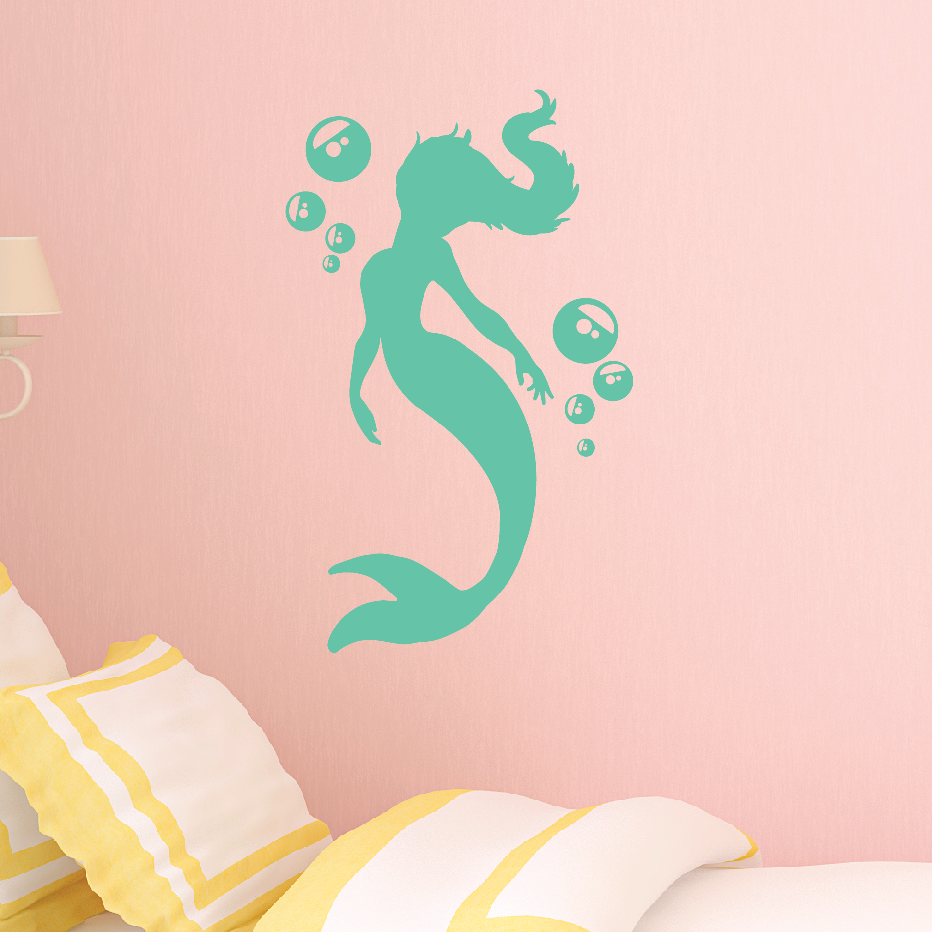 Bubbles Mermaid Wall Quotes™ Wall Art Decal  WallQuotes.com