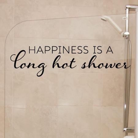 Happiness is A Long Hot Shower Wall Quotes™ Decal | WallQuotes.com