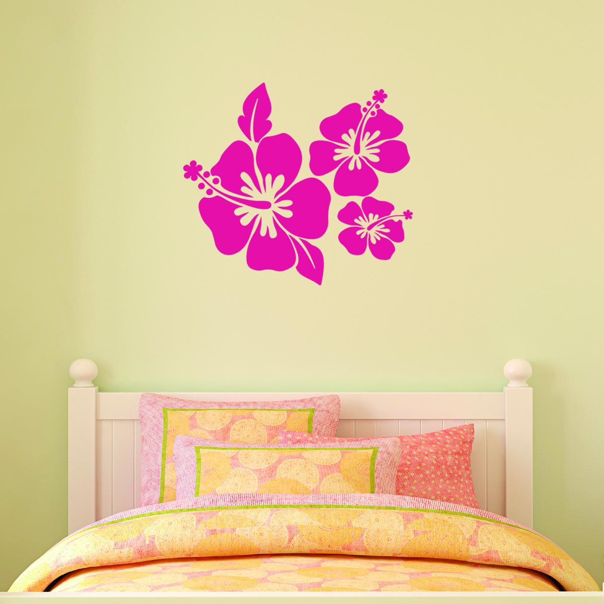 Hibiscus Flower Stickers Decals X 42 Wallart Wall Art Kitchen Bathroom Bedroom