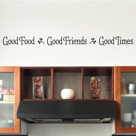 Good Friends Good Food Good Times Vinyl Wall Decal Stickers Decor Letters Art 