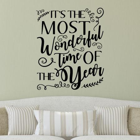 Window Wall Vinyl Decal Sticker,any colour S MOST WONDERFUL TIME OF THE YEAR