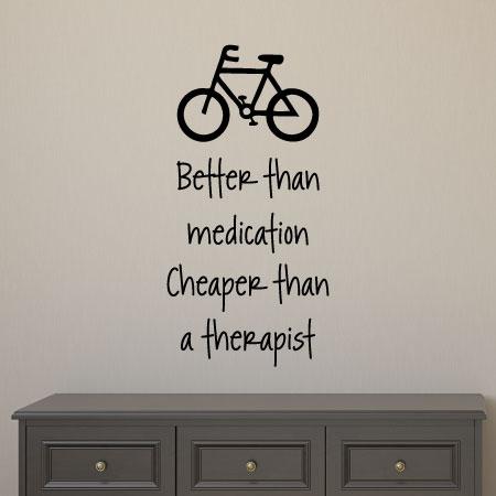 cycling is the best medicine wall quotes decal chalkboard symbols