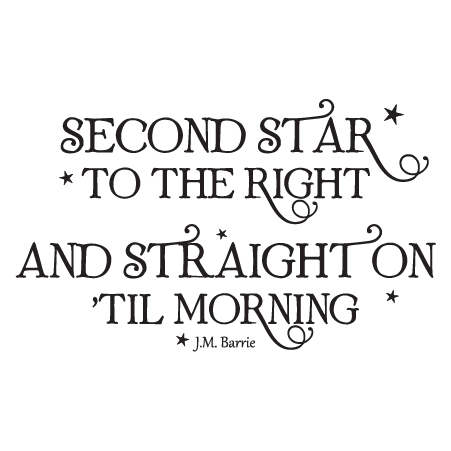 Second Star to the Right Whimsical Wall Quotes™ Decal Second Star to the Right Whimsical Wall Quotes™ Decal