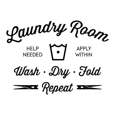 Laundry Room Wash Dry Fold Repeat Wall Quotes™ Decal | WallQuotes.com