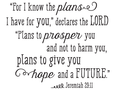 Jeremiah 29:11 for I Know The Plans Wall Art Decal Bible Verse Quote