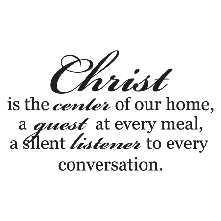 Christ  Is The Center Of Our Home Vinyl Decal Quotes Sayings Lettering Sticker
