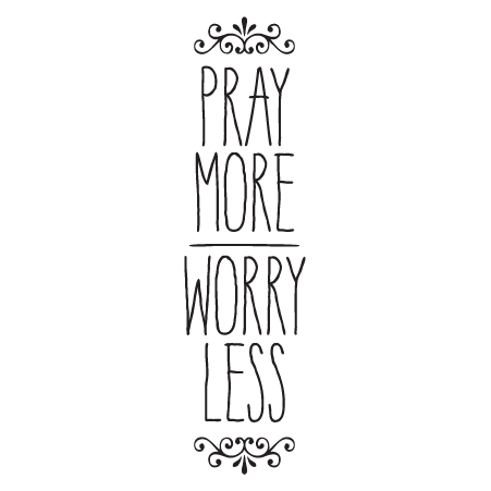Pray More Worry Less Wall Quotes™ Decal | WallQuotes.com