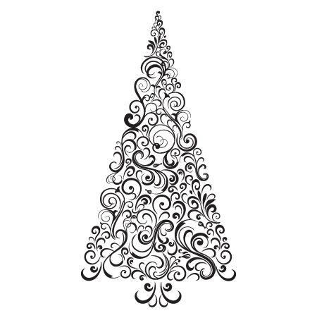 Festive Swirls Christmas Tree Wall Quotes™ Decal 