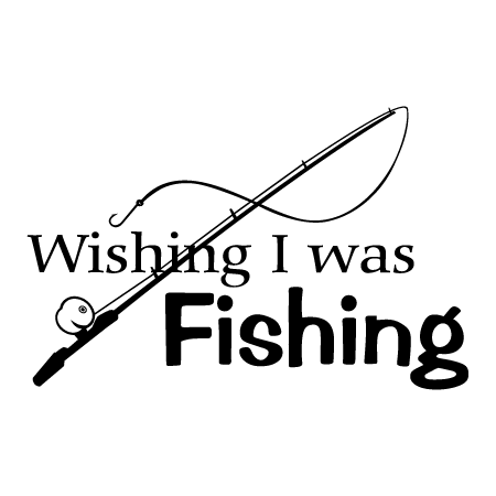 Download Wishing I Was Fishing Wall Quotes™ Decal | WallQuotes.com