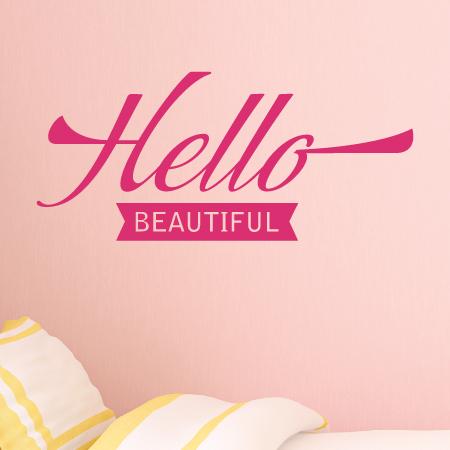 Hello Beautiful Banner Wall Quotes™ Decal  WallQuotes.com
