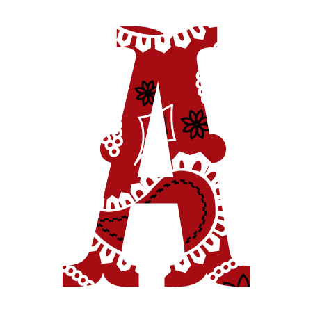 Cowboy Bandana Textstyles™ Canvas Letter Decals | WallQuotes.com